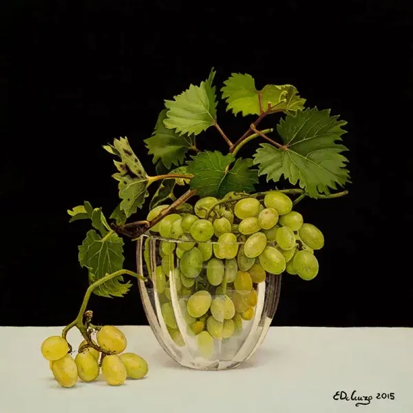 Grappolo d&rsquo;uva &mdash; opera a pastello morbido di Enrico De Cenzo
