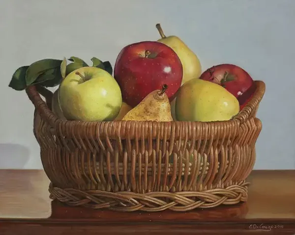 Cesta con frutta &mdash; opera di Enrico De Cenzo