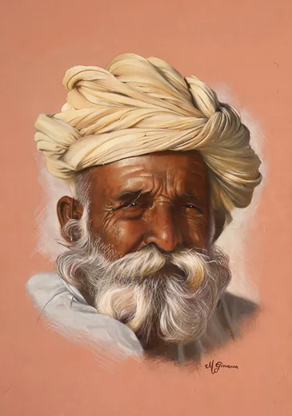 Work executed with soft pastels by the student Maria Giovanna Romano